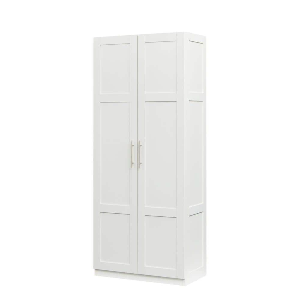 White Modern High Wardrobe With 2 Door 71 In. H X 30 In. W X 16 In (View 16 of 20)
