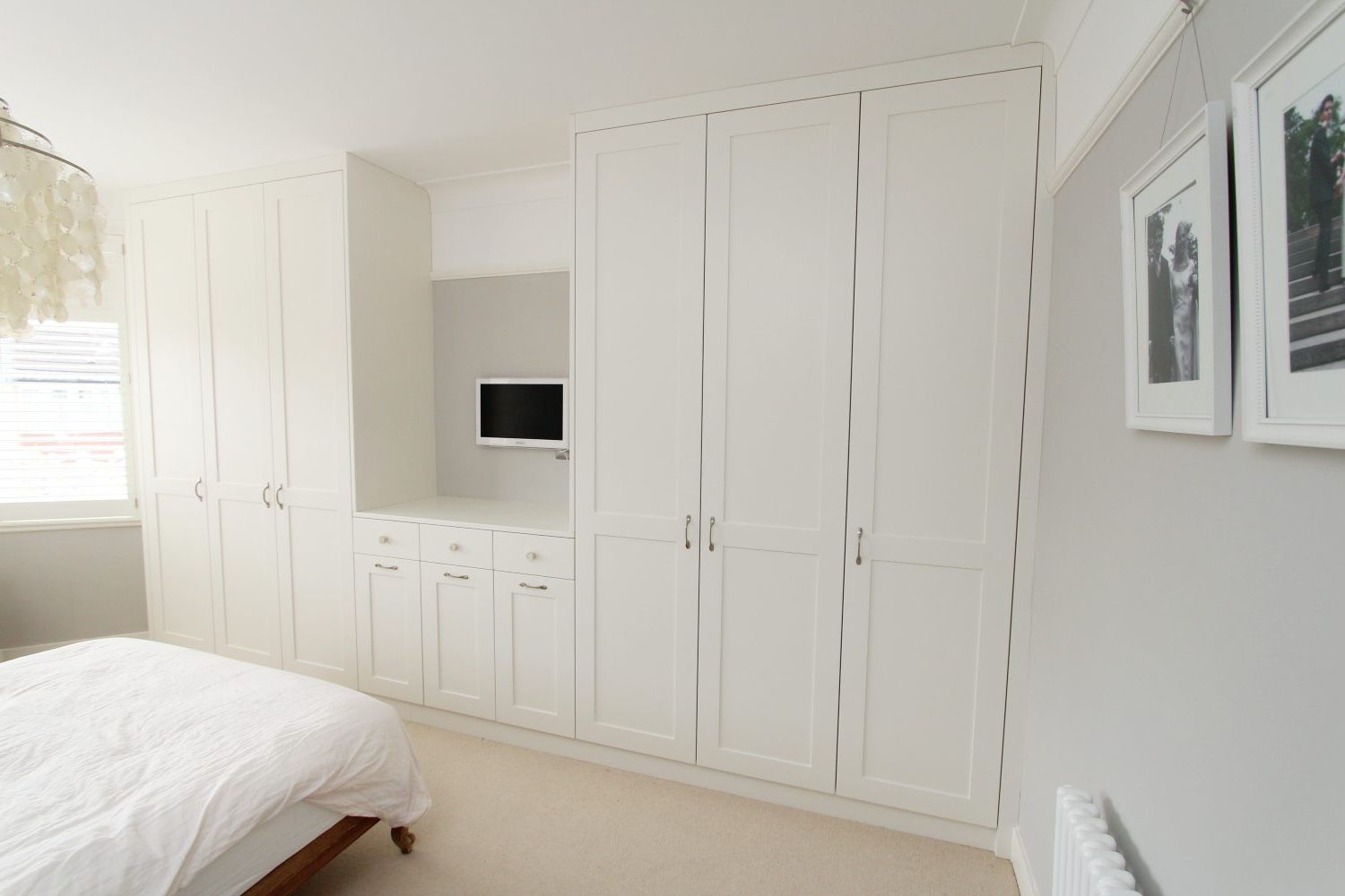 White Shaker Fitted Wardrobes, Made To Measure Bedroom Furniture, Enfield,  En2 | E.d.k Carpentry & Joinery | Phone: 020 8614 0725 Regarding White Bedroom Wardrobes (Gallery 8 of 20)
