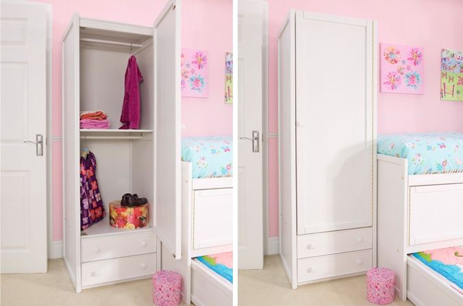 White Single Combi Wardrobe | Kids Bedroom Furniture | Childrens Bed  Centres | Childrens Bed Centres With Single White Wardrobes With Drawers (Gallery 10 of 20)