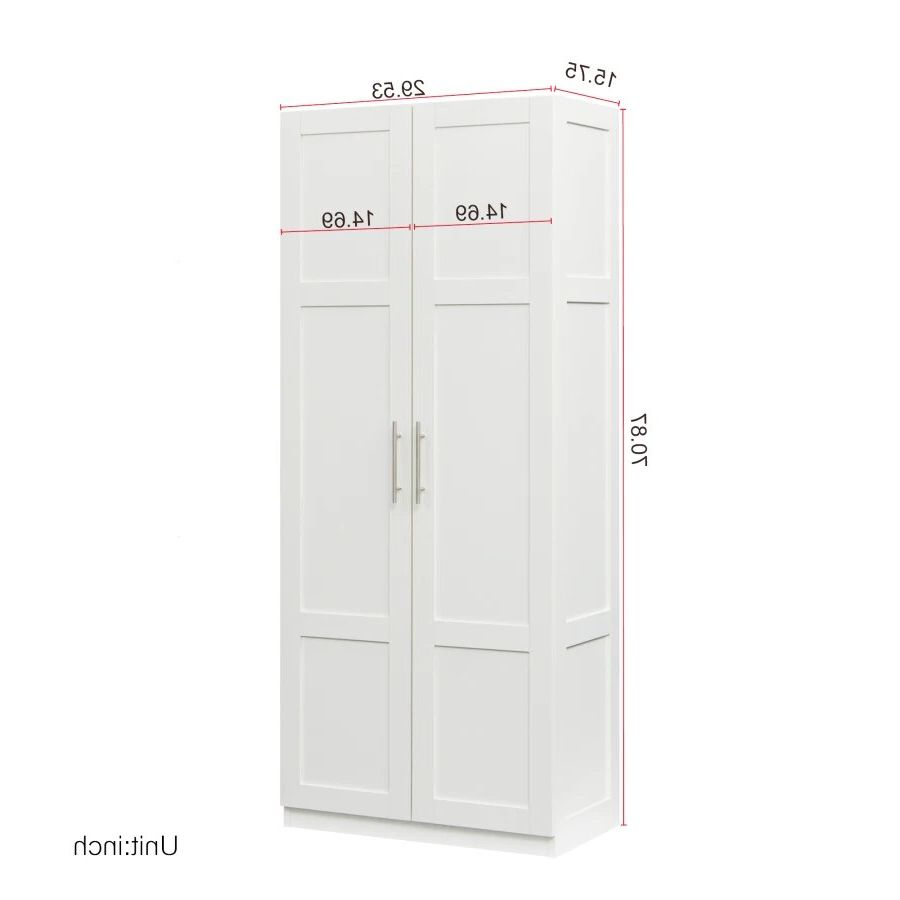 White Wardrobes Swing Cabinet With Hanging Hangers And 2 Doors Storage  Drawer For Clothes Organizer Bedroom Furniture – Aliexpress In White Single Door Wardrobes (Gallery 17 of 20)