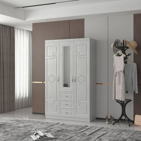 Wholesale Customizable Mirrored Wardrobes With Shelves 400 Mm Depth Wardrobe  Closet With Vanity And Drawers 3 Door Wardrobe Armoire – China Wardrobe  With Mirror, Plastic Wardrobe | Made In China With 3 Door Wardrobes With Drawers And Shelves (View 18 of 20)