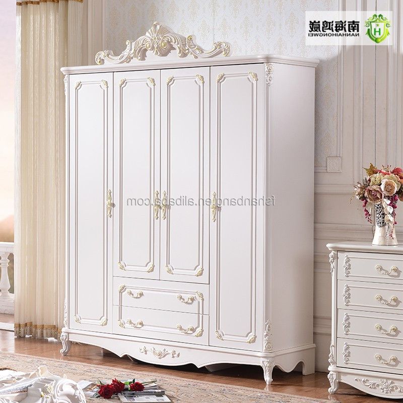 Wholesale White Carved Large French Style Wooden Panel 4, 5, 6 Door Bedroom Furniture  Wardrobe Armoire From M.alibaba Inside White French Armoire Wardrobes (Gallery 7 of 20)
