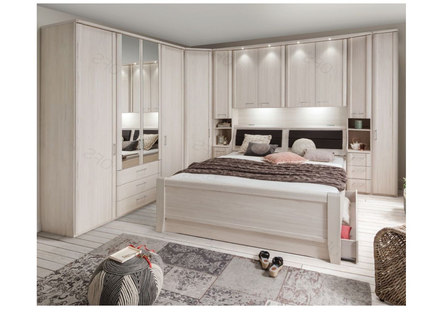 Wiemann Luxor4 | Luxor4 Wooden Overbed Unit Suggestion 1&2|  Onlinefurniturestore.co.uk Intended For Over Bed Wardrobes Units (Gallery 2 of 20)