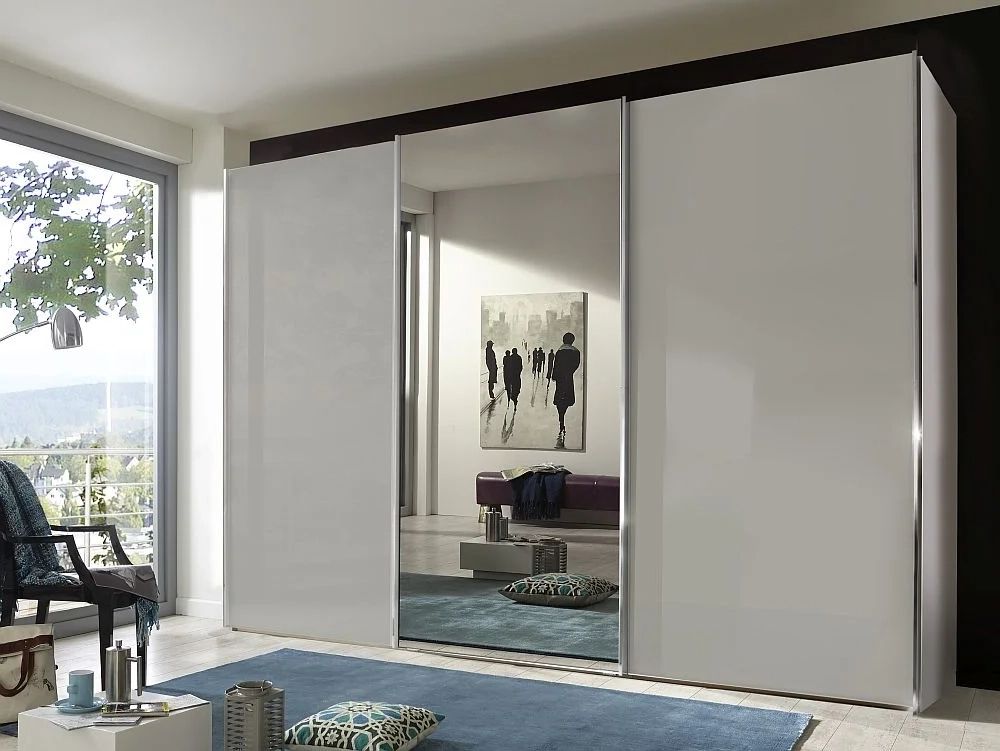 Wiemann Miami Plus 3 Door Mirrored Sliding Wardrobe, Width 300cm – The  Curtain Store At Home Regarding 3 Door Mirrored Wardrobes (View 7 of 20)