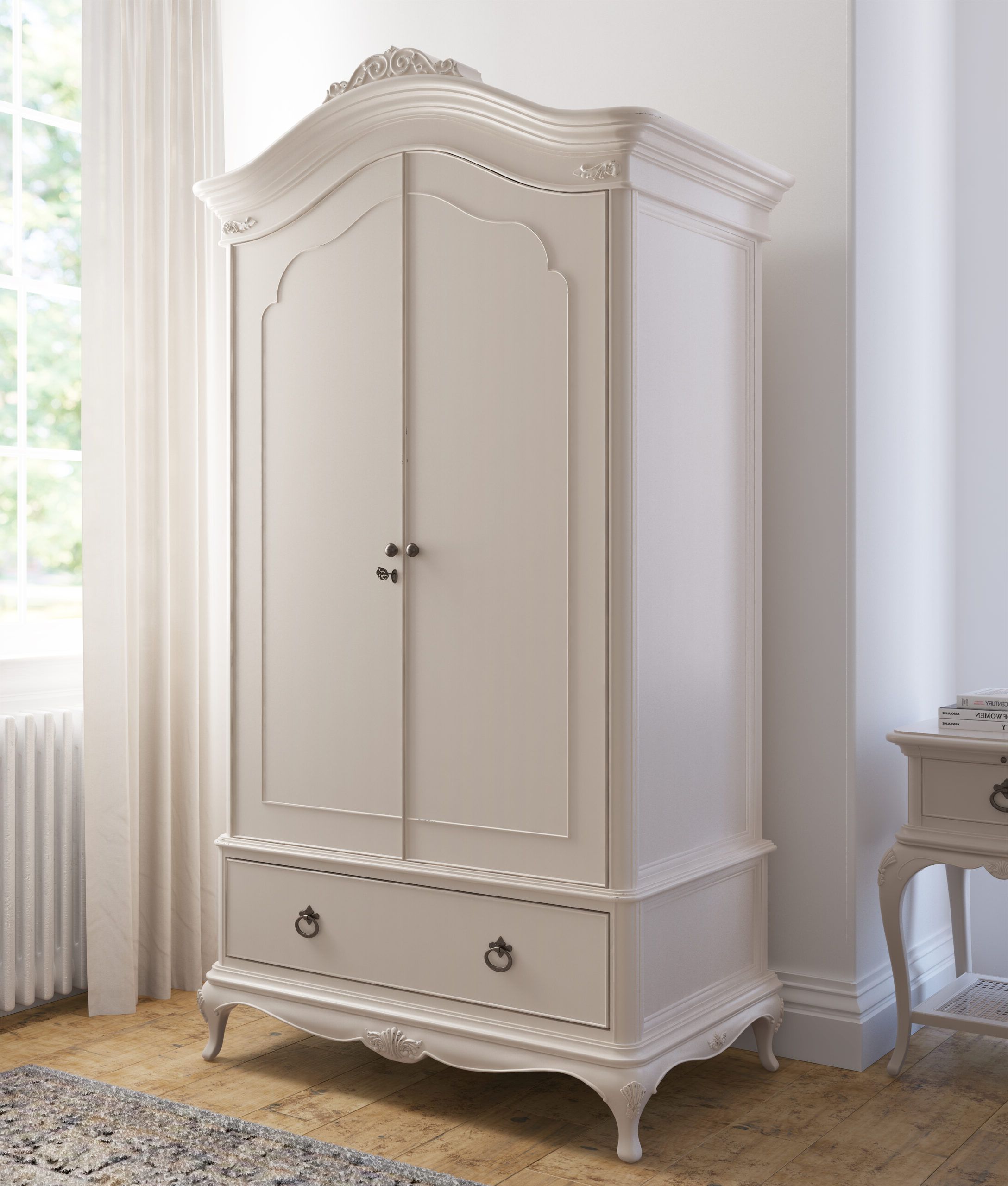 Willis & Gambier Ivory 2 Door 1 Drawer Double Wardrobe – Love The Bed Throughout Wardrobes With Two Drawers (View 15 of 20)
