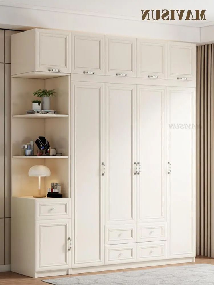 Wood Wardrobe Clothes Organizer Closet | Wardrobe Closet Bedroom Clothes –  White – Aliexpress Regarding Garment Cabinet Wardrobes (View 11 of 20)