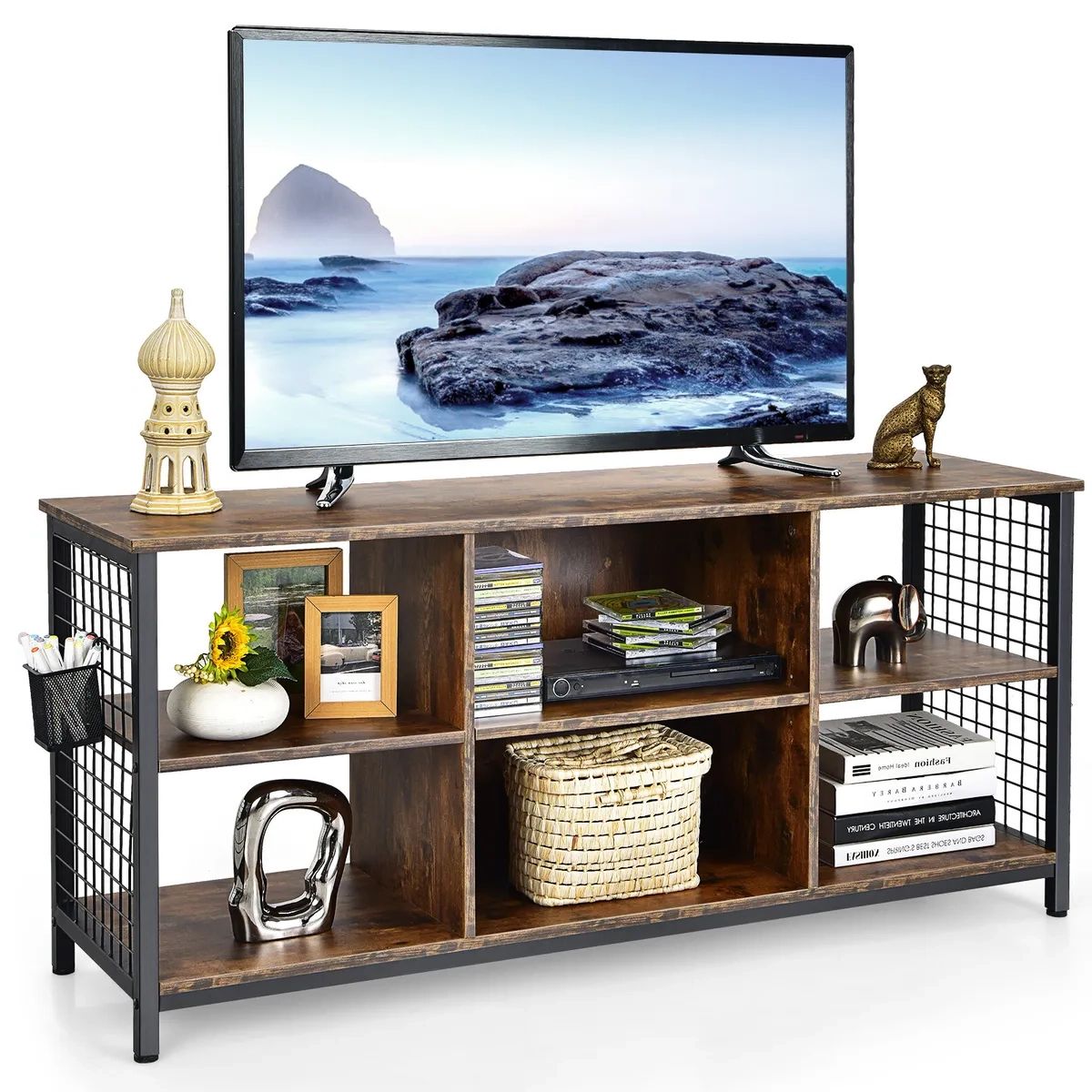 3 Tier Tv Stand For Tv's Up To 65" Entertainment Media Center W/storage  Basket | Ebay Within Tier Stands For Tvs (View 2 of 20)