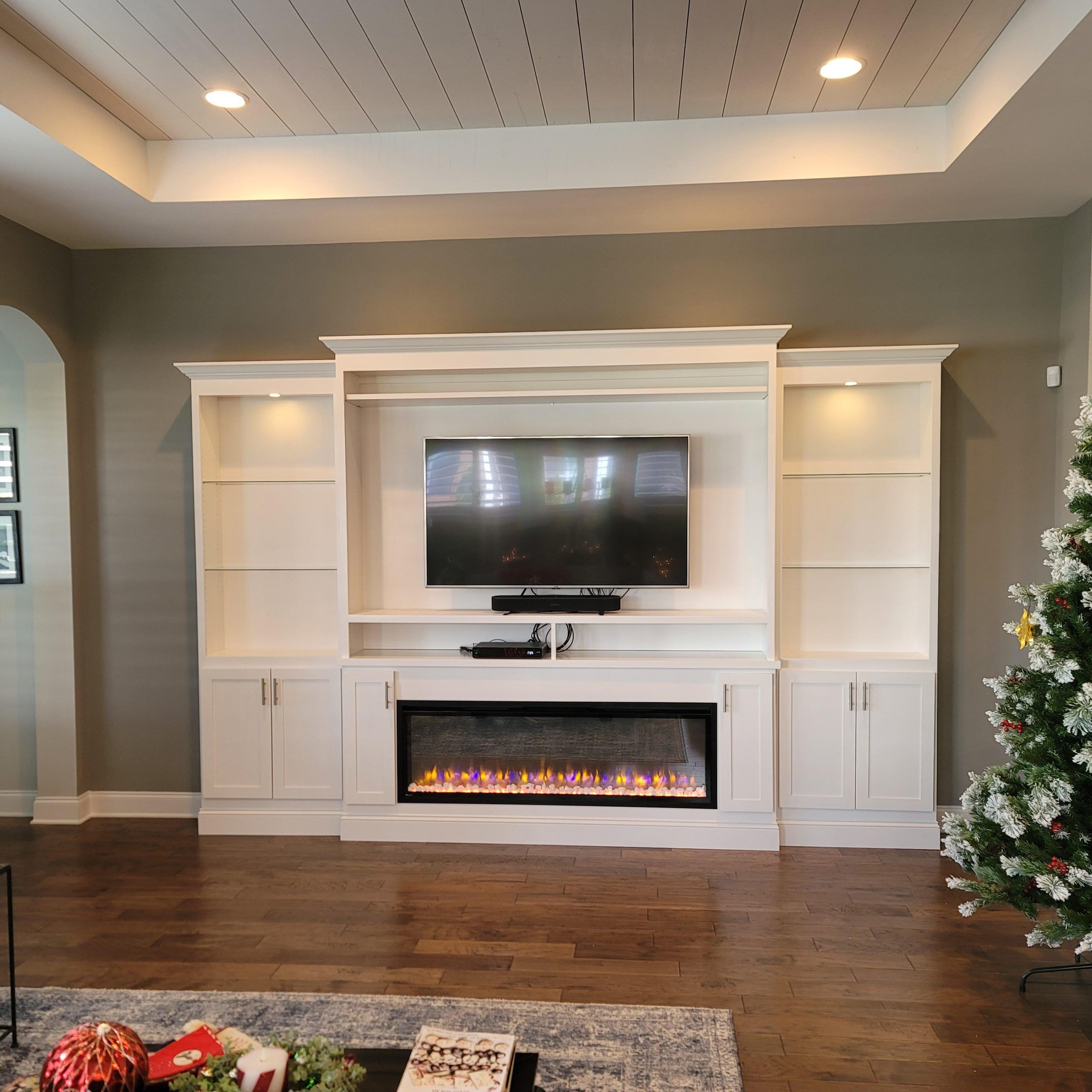 A Built In Entertainment Center With An Electric Fireplace Insert Just  Finished. : R/carpentry Inside Electric Fireplace Entertainment Centers (Gallery 16 of 20)