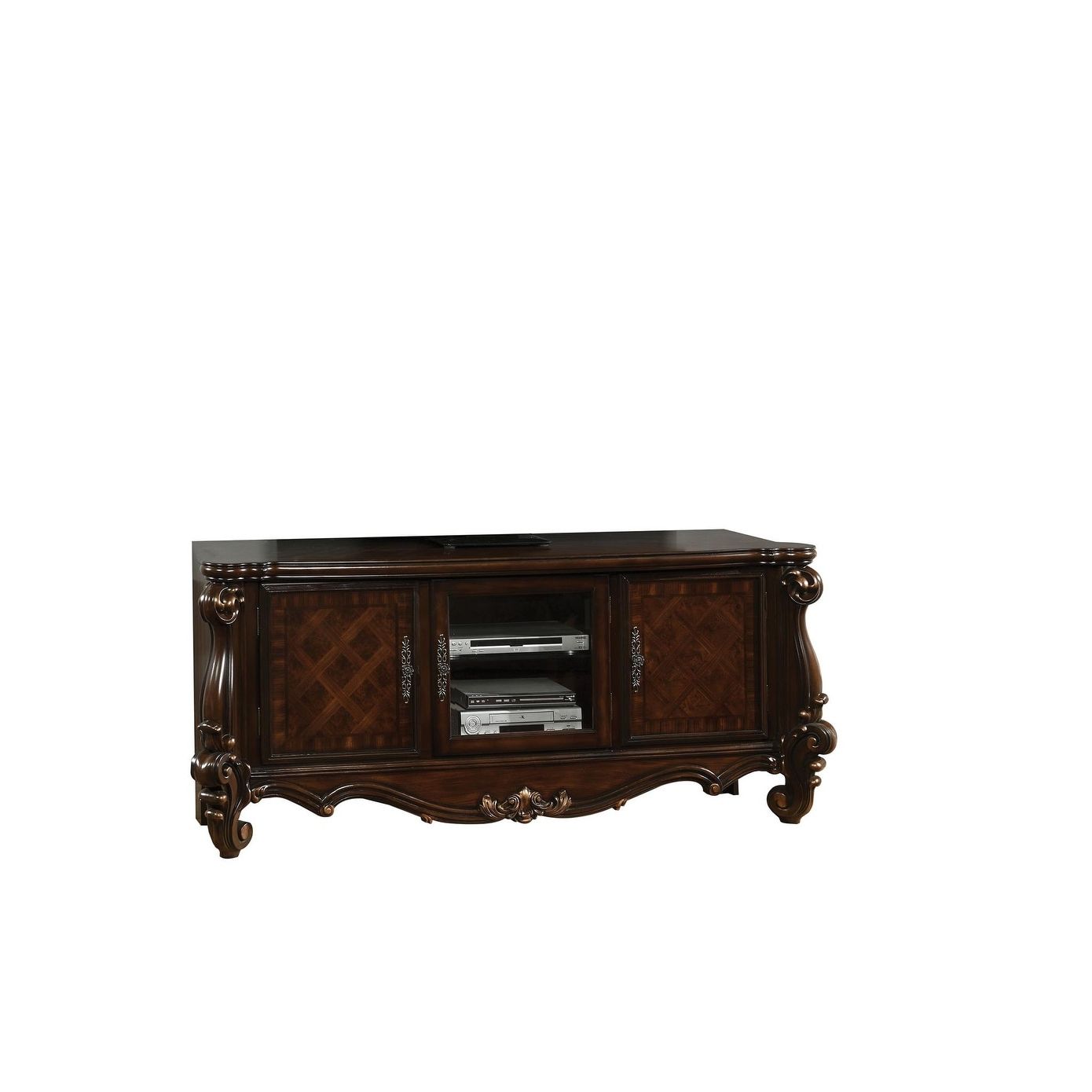 Acme Versailles Cherry Oak Tv Console – On Sale – Bed Bath & Beyond –  21619891 Within Versailles Console Cabinets (Gallery 3 of 20)