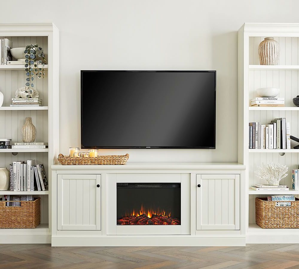 Aubrey Electric Fireplace Media Cabinet | Pottery Barn In Electric Fireplace Entertainment Centers (Gallery 5 of 20)