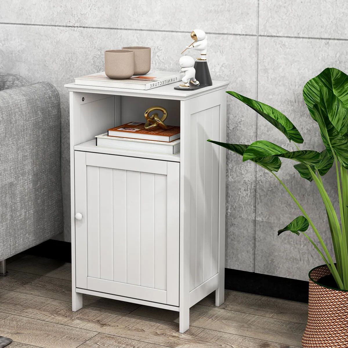 Bathroom Floor Storage Cabinet Side Table Adjustable Shelf Organize  Freestanding | Ebay In Freestanding Tables With Drawers (Gallery 14 of 20)