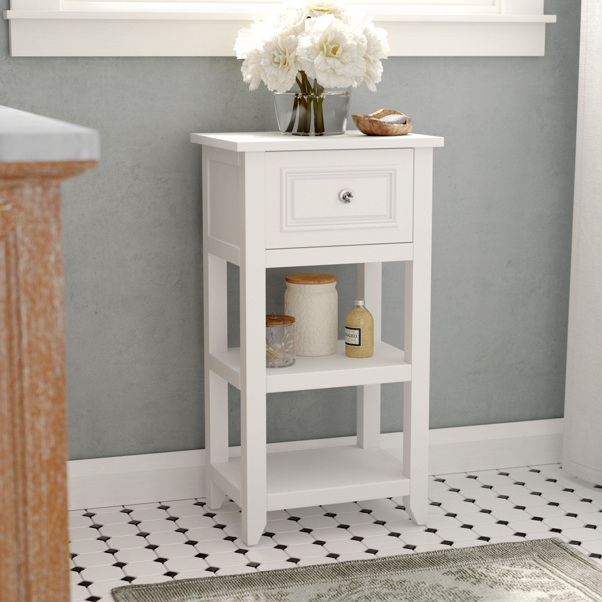 Beachcrest Home Woodley Freestanding Bathroom Cabinet & Reviews | Wayfair Within Freestanding Tables With Drawers (Gallery 9 of 20)