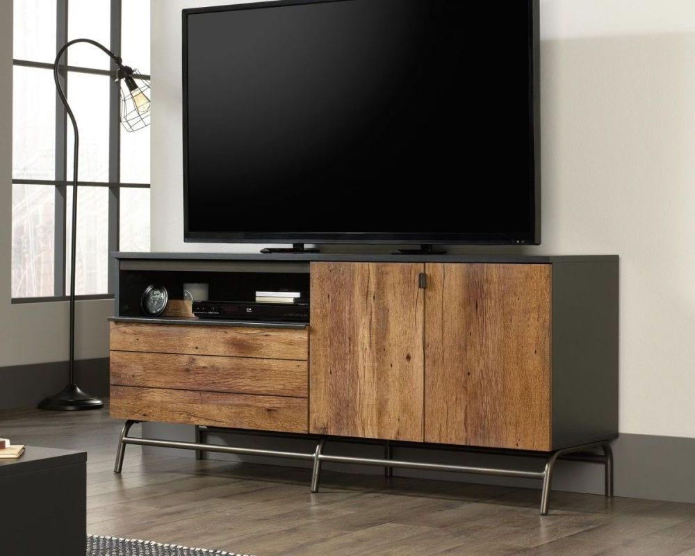 Belington Cafe Industrial Tv Stand/ Credenza Regarding Cafe Tv Stands With Storage (Gallery 1 of 20)