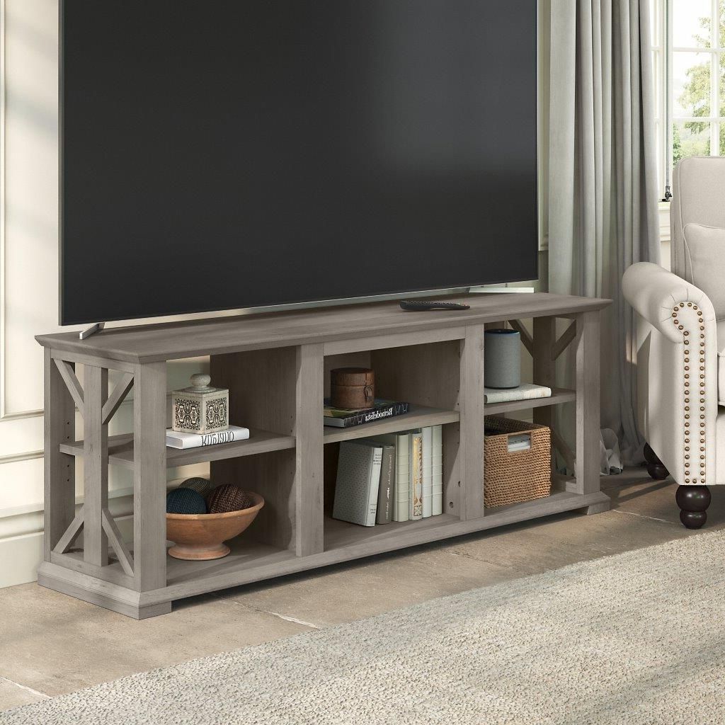 Bush Furniture Homestead Farmhouse Tv Stand For 70 Inch Tv In Driftwood  Gray | 1stopbedrooms For Farmhouse Stands For Tvs (View 12 of 20)