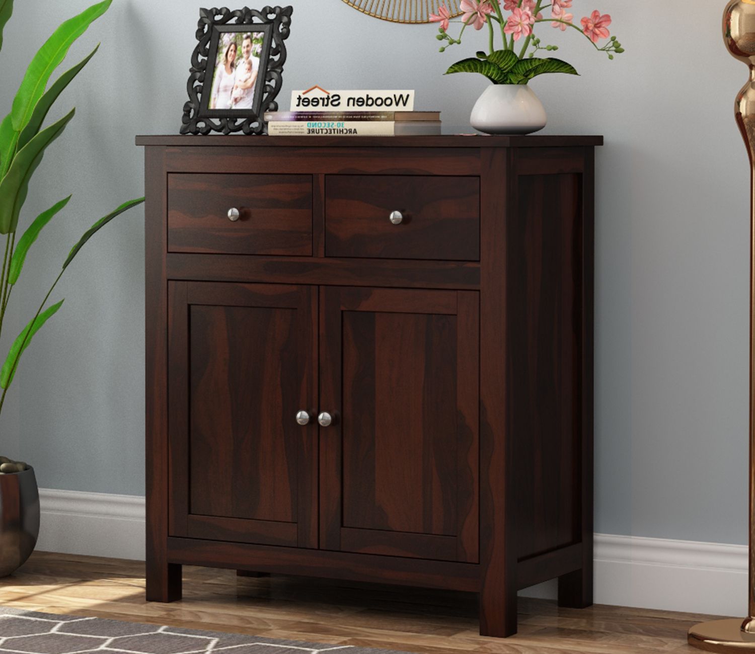 Buy Clovis Sheesham Wood Cabinet With Drawers (walnut Finish) Online In  India At Best Price – Modern Cabinets & Sideboards – Storage Furniture –  Furniture – Wooden Street Product Pertaining To Wood Cabinet With Drawers (View 4 of 20)