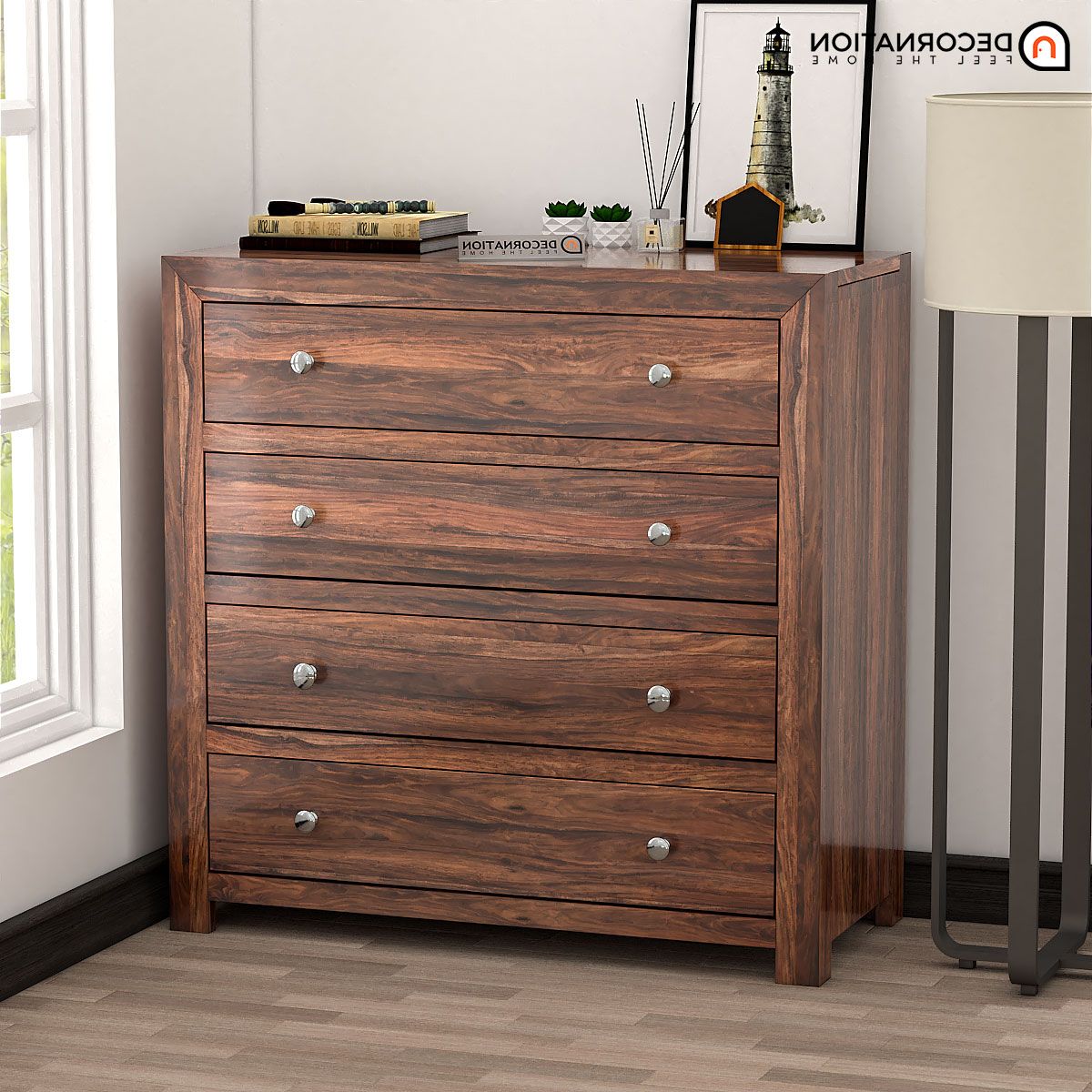 Caesar Wooden Drawer Storage Cabinet – Brown – Decornation Intended For Wood Cabinet With Drawers (Gallery 1 of 20)