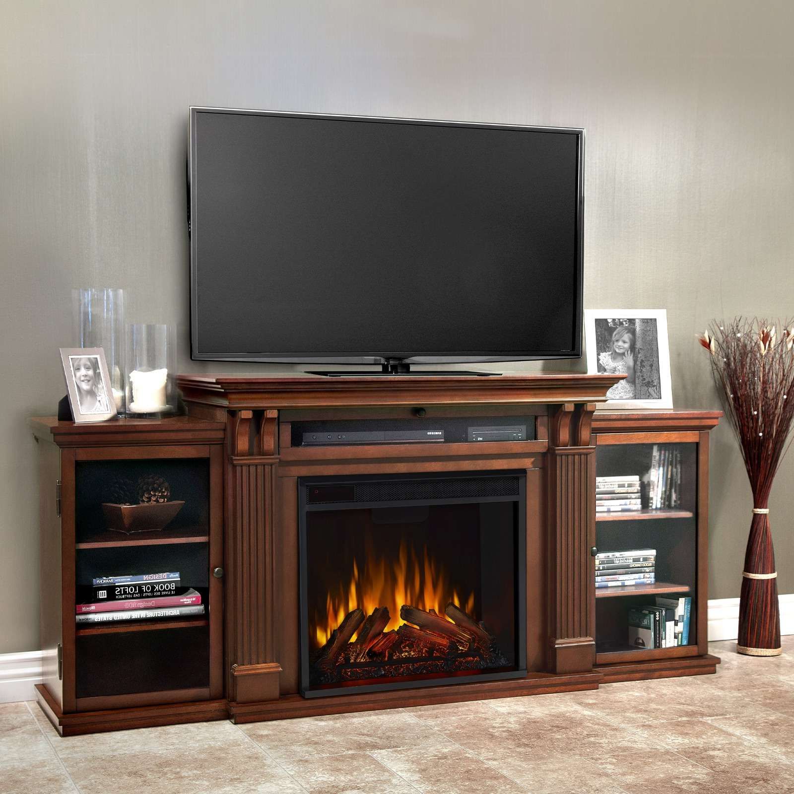 Calie Electric Fireplace Media Cabinet – Real Flame® Within Electric Fireplace Entertainment Centers (Gallery 7 of 20)