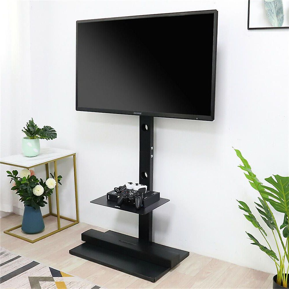 Cantilever Steel Floor Tv Stand With Two Tier Shelves Bracket For 32 65  Inch Led Lcd Tv | Fruugo Fr Intended For Tier Stands For Tvs (Gallery 1 of 20)