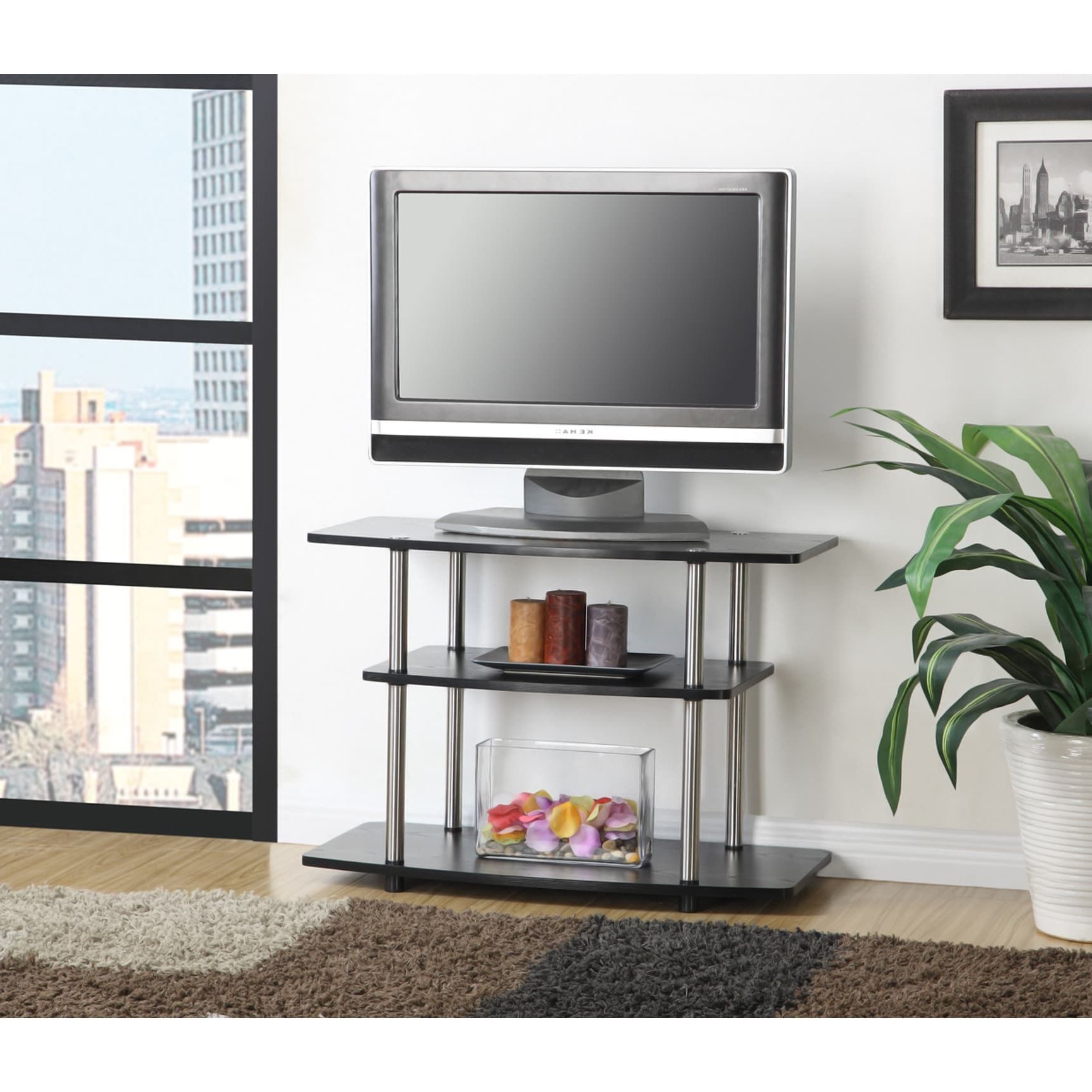 Convenience Concepts Designs2go No Tools 37 Inch 3 Tier Tv Stand – On Sale  – Bed Bath & Beyond – 20559116 Intended For Tier Stands For Tvs (Gallery 16 of 20)
