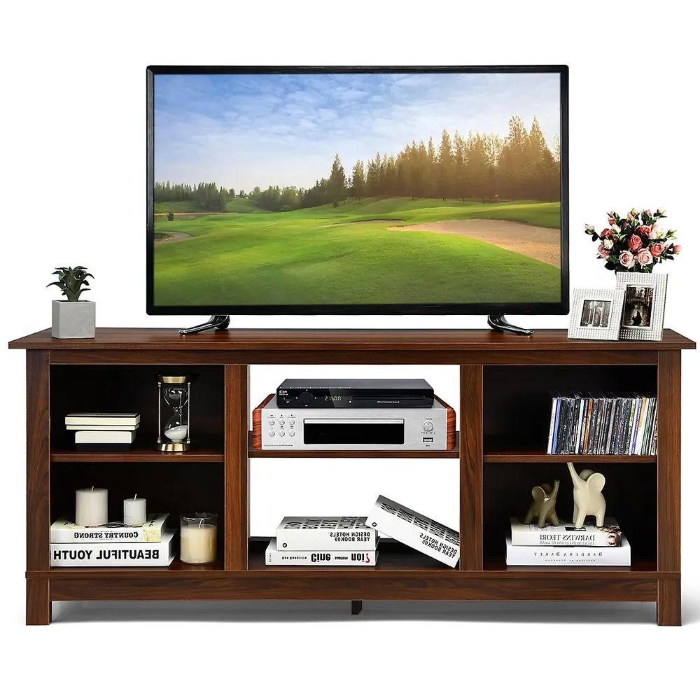 Costway 2 Tier 58'' Tv Stand Entertainment Media Console Center Up To 65''  | Willowbrook Shopping Centre Within Tier Stands For Tvs (Gallery 11 of 20)
