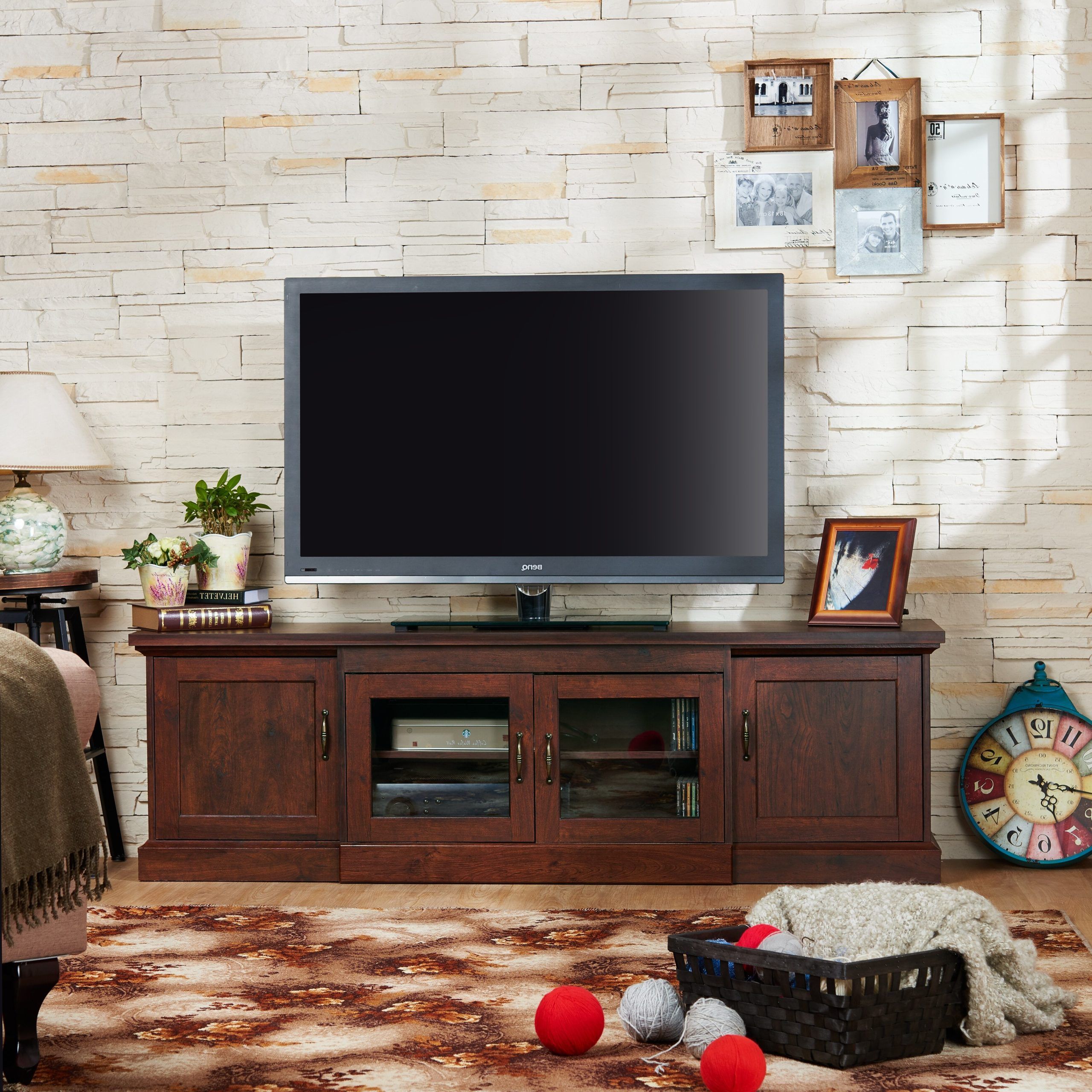 Dh Basic Timeless 68" Wide Walnut Entertainment Centerdenhour – On Sale  – Bed Bath & Beyond – 35205144 With Wide Entertainment Centers (View 3 of 20)