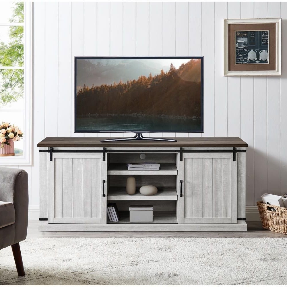 Festivo 68 In. White Tv Stand For Tvs Up To 70 In (View 8 of 20)