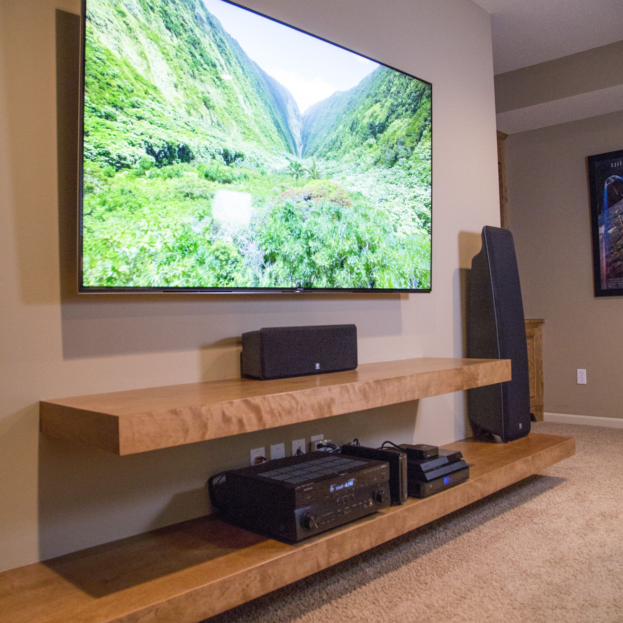 Floating Shelves Entertainment Center | Floating Shelves Living Room,  Living Room Tv Wall, Living Room Decor Throughout Floating Stands For Tvs (Gallery 10 of 20)