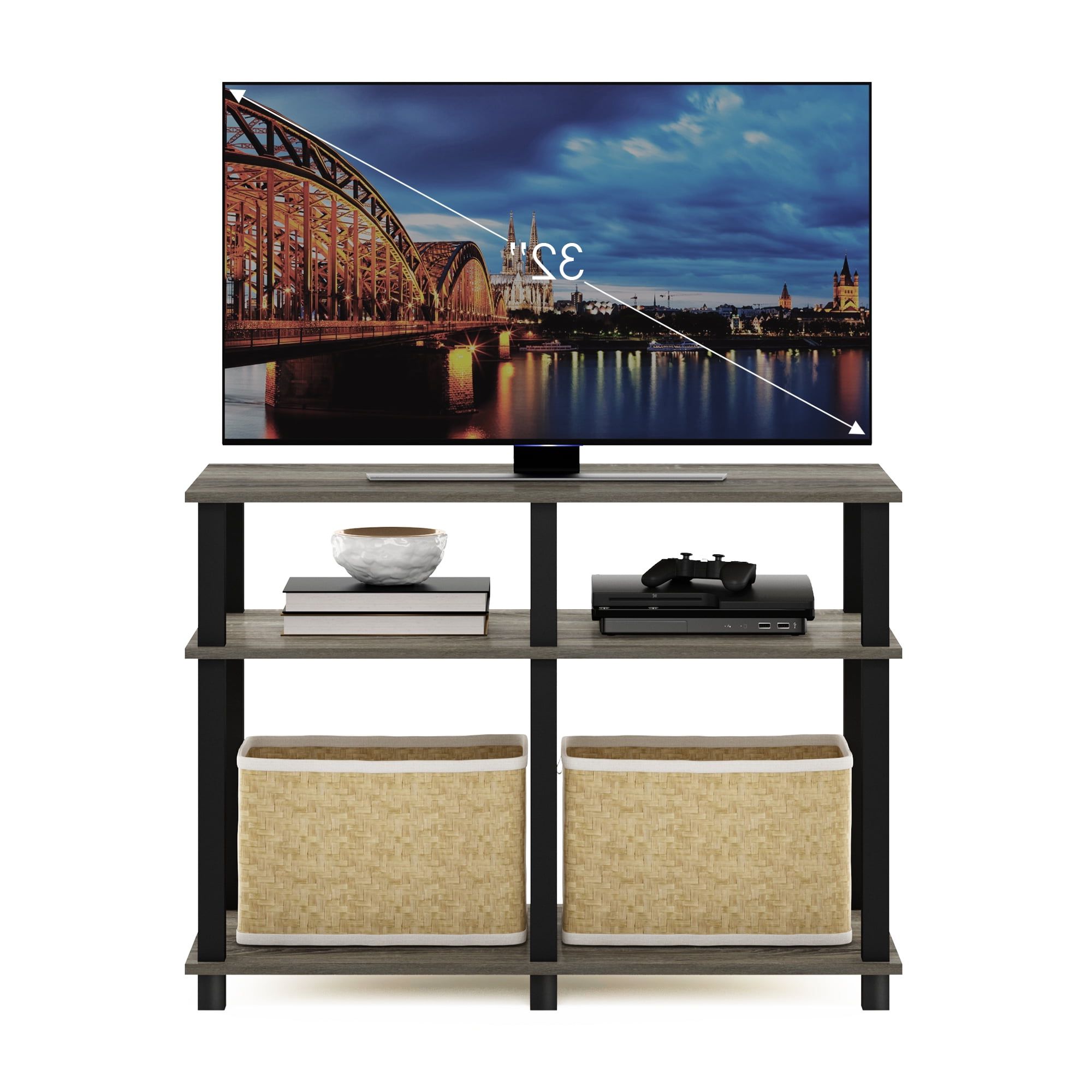 Furinno Romain Turn N Tube Tv Stand For Tv Up To 40 Inch, Espresso/black –  Walmart For Romain Stands For Tvs (Gallery 2 of 20)