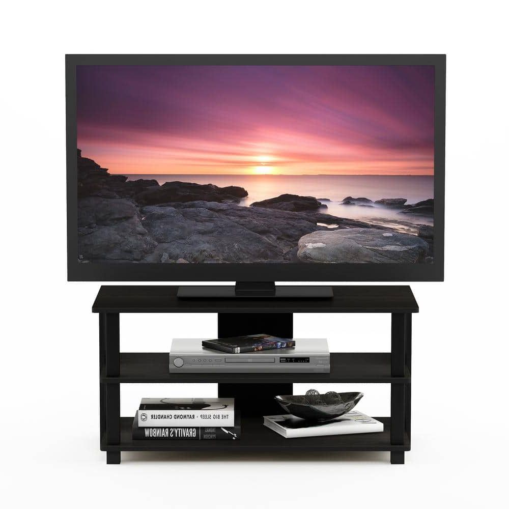 Furinno Sully 31 In. Espresso And Black Wood Tv Stand Fits Tvs Up To 40 In.  With Open Storage 17076ex/bk – The Home Depot Regarding Romain Stands For Tvs (Gallery 12 of 20)