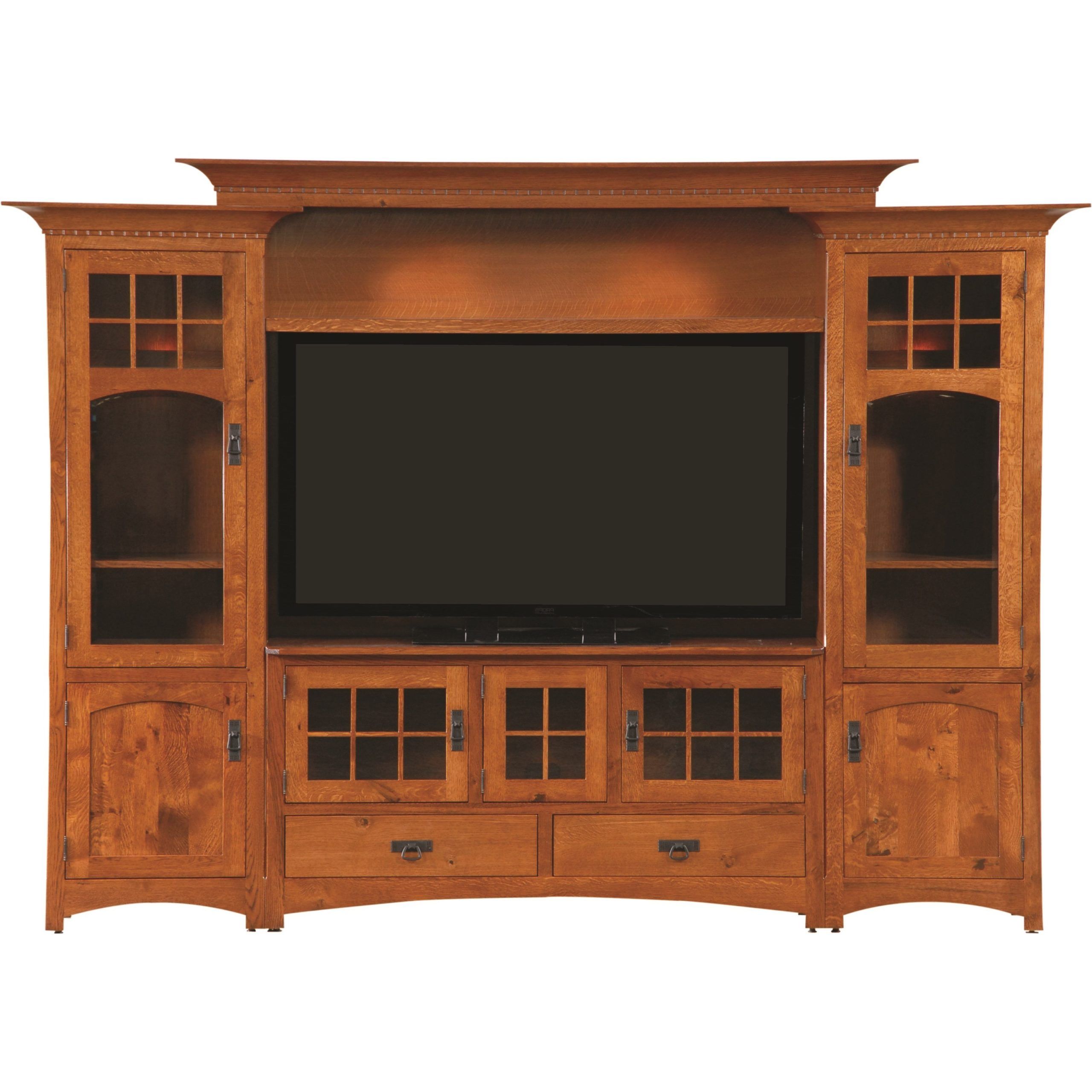 Integ Wood Products Entertainment Wb222 Customizable Winchester Bridge Wall  Unit With Wire Management And Can Lighting | Saugerties Furniture Mart |  Wall Unit Within Entertainment Units With Bridge (Gallery 1 of 20)