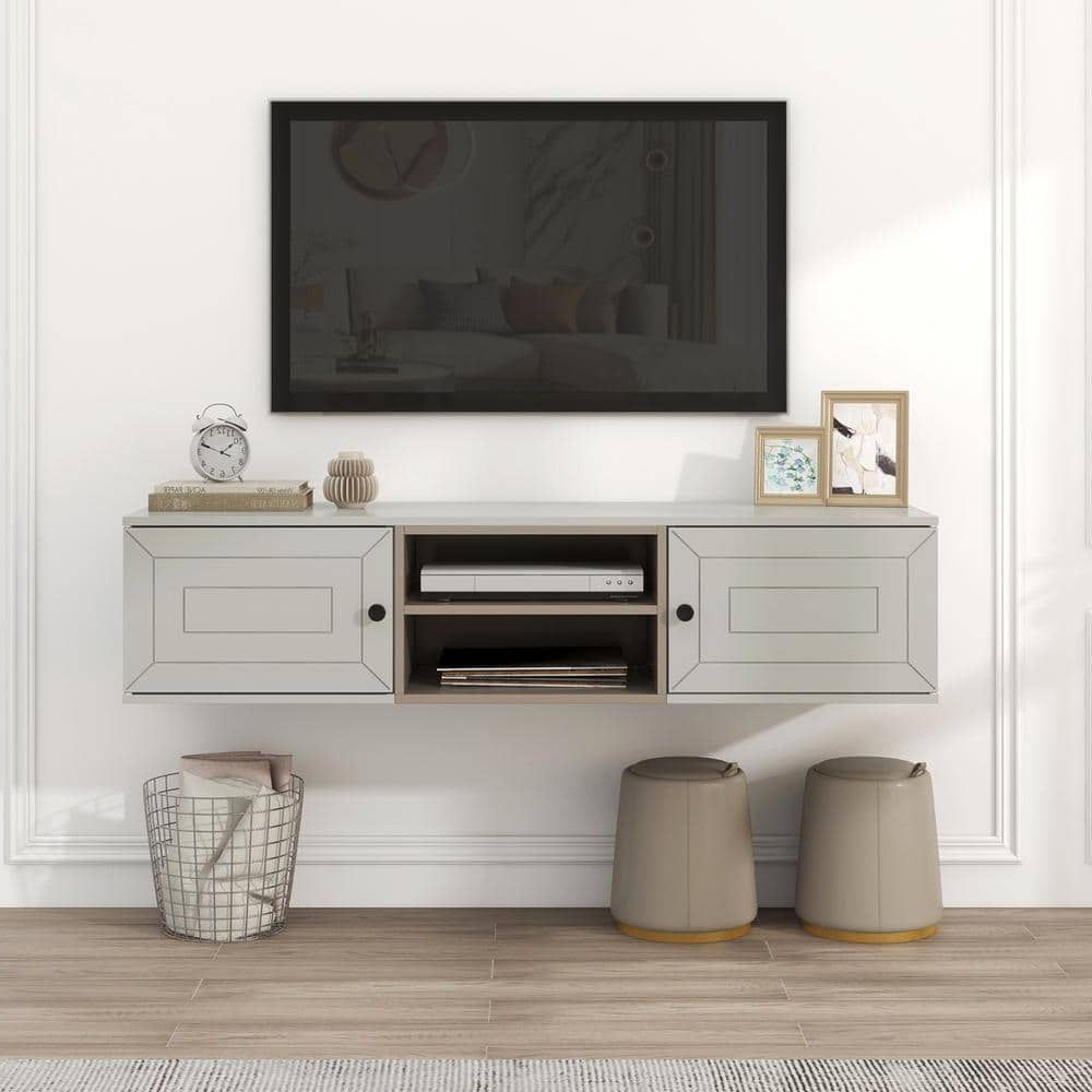 Magic Home Wall Mounted Floating Storage Tv Stand For Tvs Up To 65 In (View 8 of 20)
