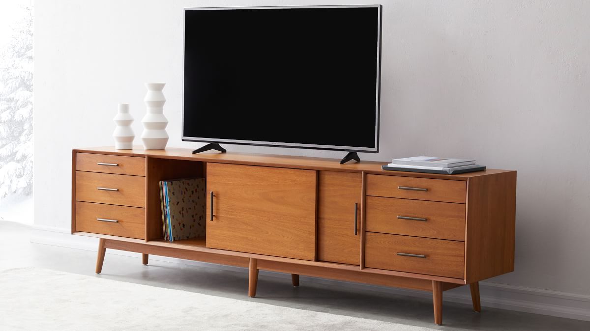 Mid Century Media Console (96") | West Elm Throughout Mid Century Entertainment Centers (View 3 of 20)