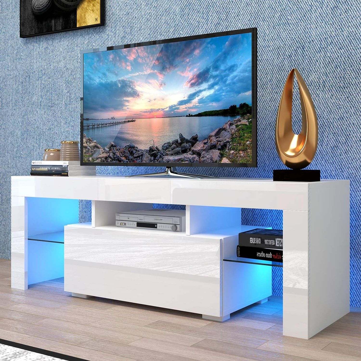 Modern Tv Stand Entertainment Center With 20 Color India | Ubuy With Modern Stands With Shelves (Gallery 11 of 20)