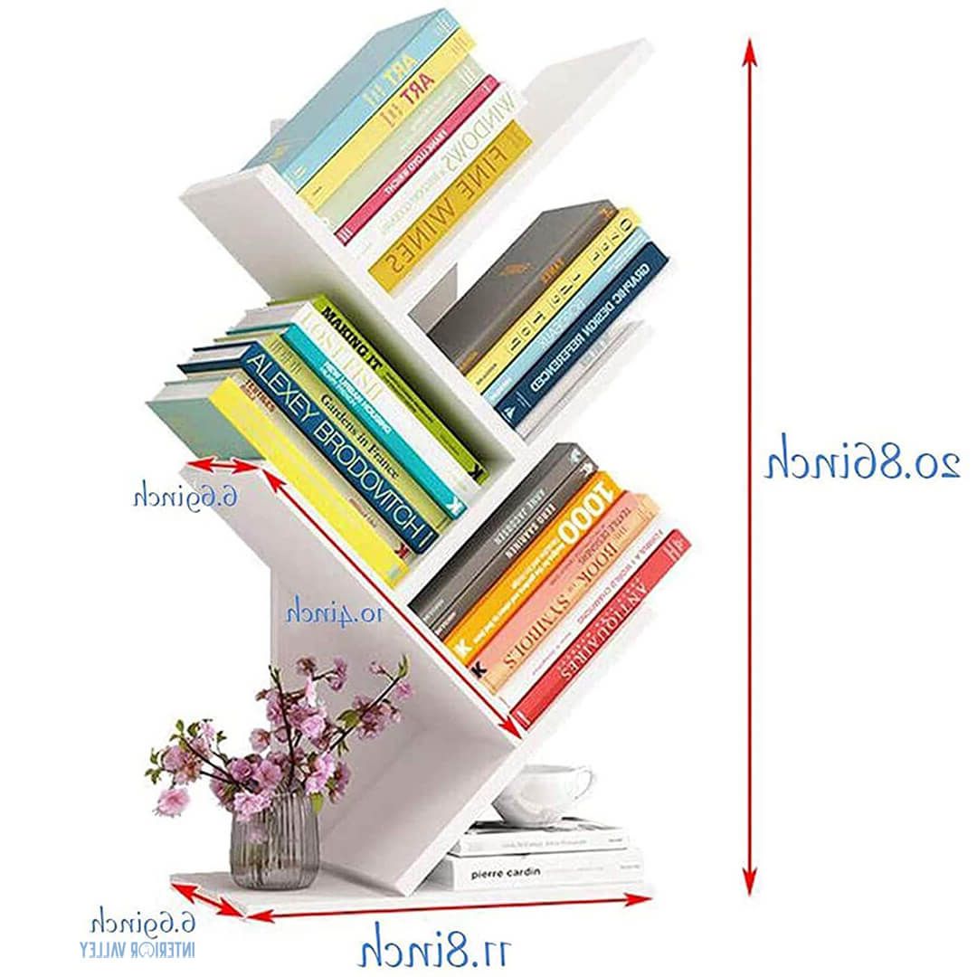 Modern Wooden Asymmetrical Design Book Shelf – Interiorvalley (View 4 of 20)