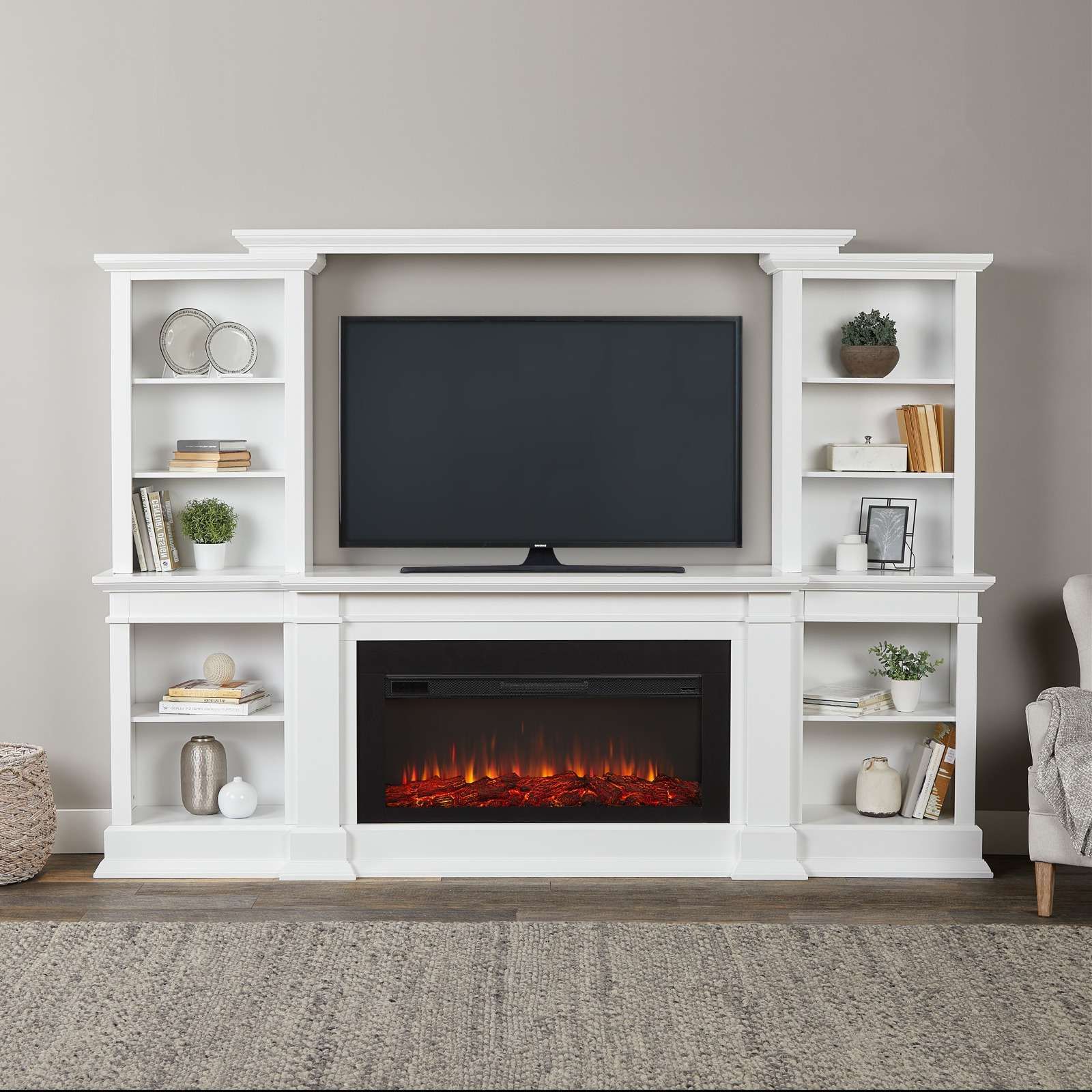 Monte Vista Landscape Electric Fireplace Media Console – Real Flame® In Electric Fireplace Entertainment Centers (View 9 of 20)