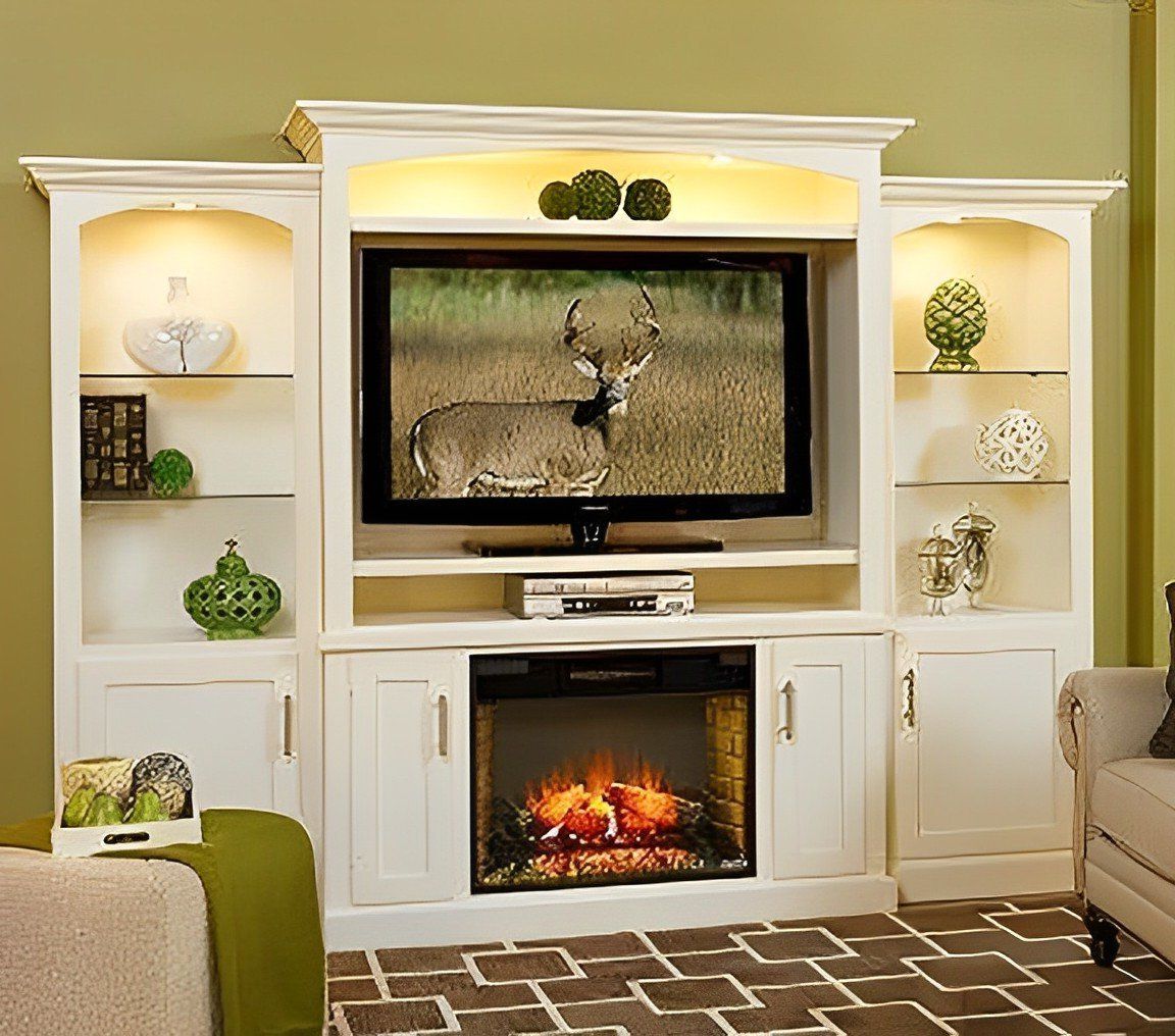 Park Lane Fireplace Entertainment Center With Optional Bookcases With Electric Fireplace Entertainment Centers (Gallery 1 of 20)