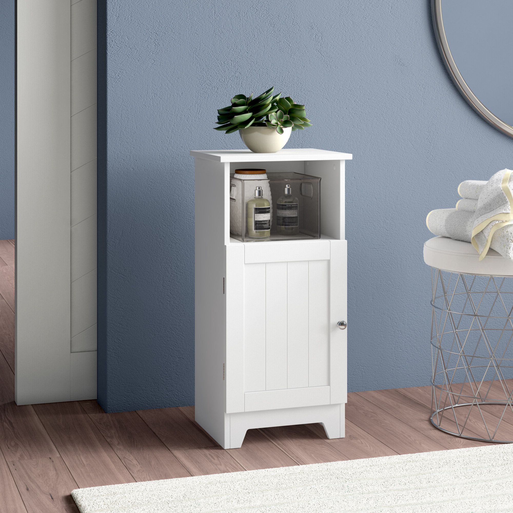 Rebrilliant Freestanding Bathroom Cabinet & Reviews | Wayfair For Freestanding Tables With Drawers (View 17 of 20)