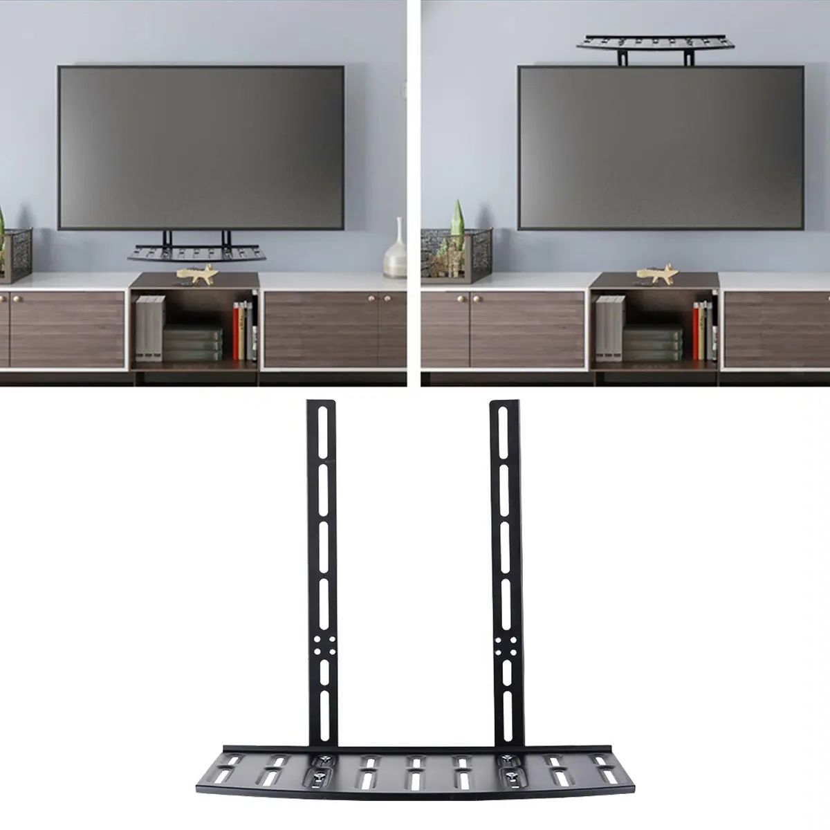 Tv Wall Mount Shelf Bracket Adjustable Monitor Top Shelf For Media Boxes |  Ebay Intended For Top Shelf Mount Tv Stands (Gallery 1 of 20)