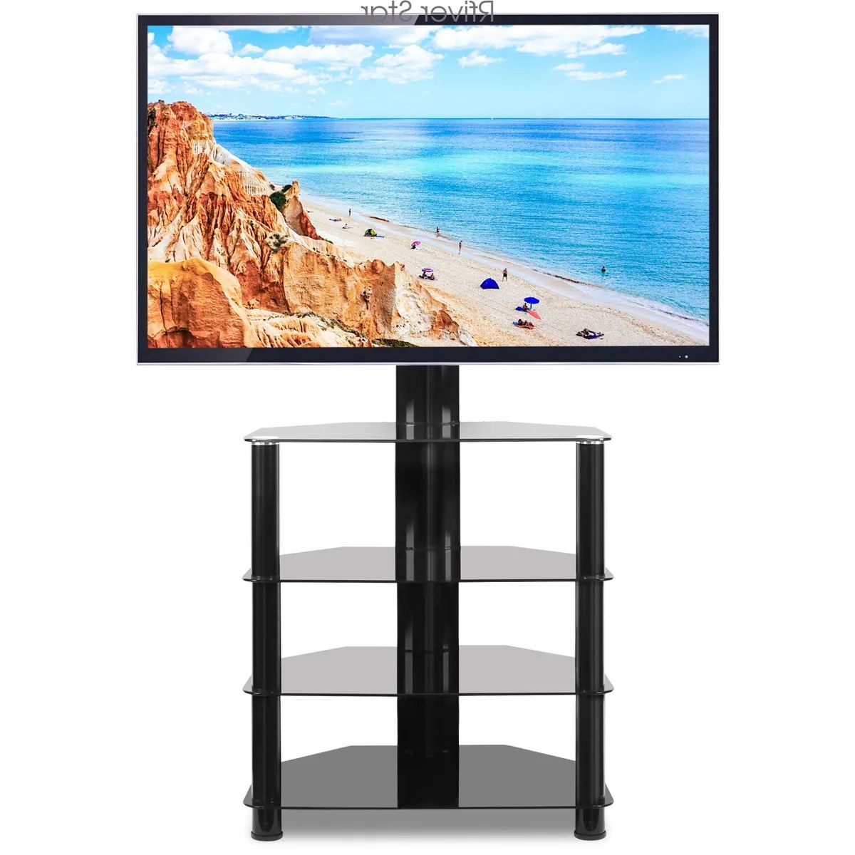 Universal Floor Tv Stand With Swivel Mount And 4 Shelves For 32" 55" Tvs |  Ebay For Universal Floor Tv Stands (View 2 of 20)