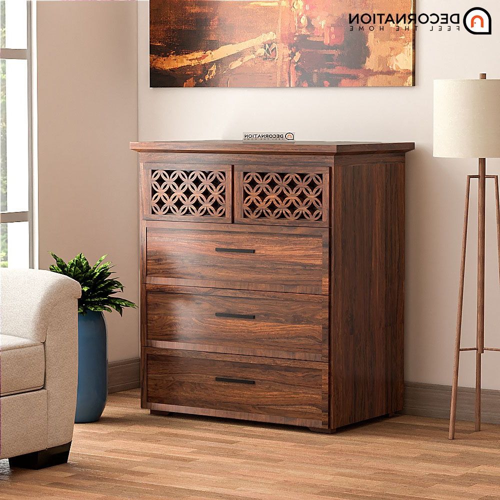 Waco Wooden Storage Cabinet With 3 Drawers – Dark Brown – Decornation Intended For Wood Cabinet With Drawers (Gallery 11 of 20)