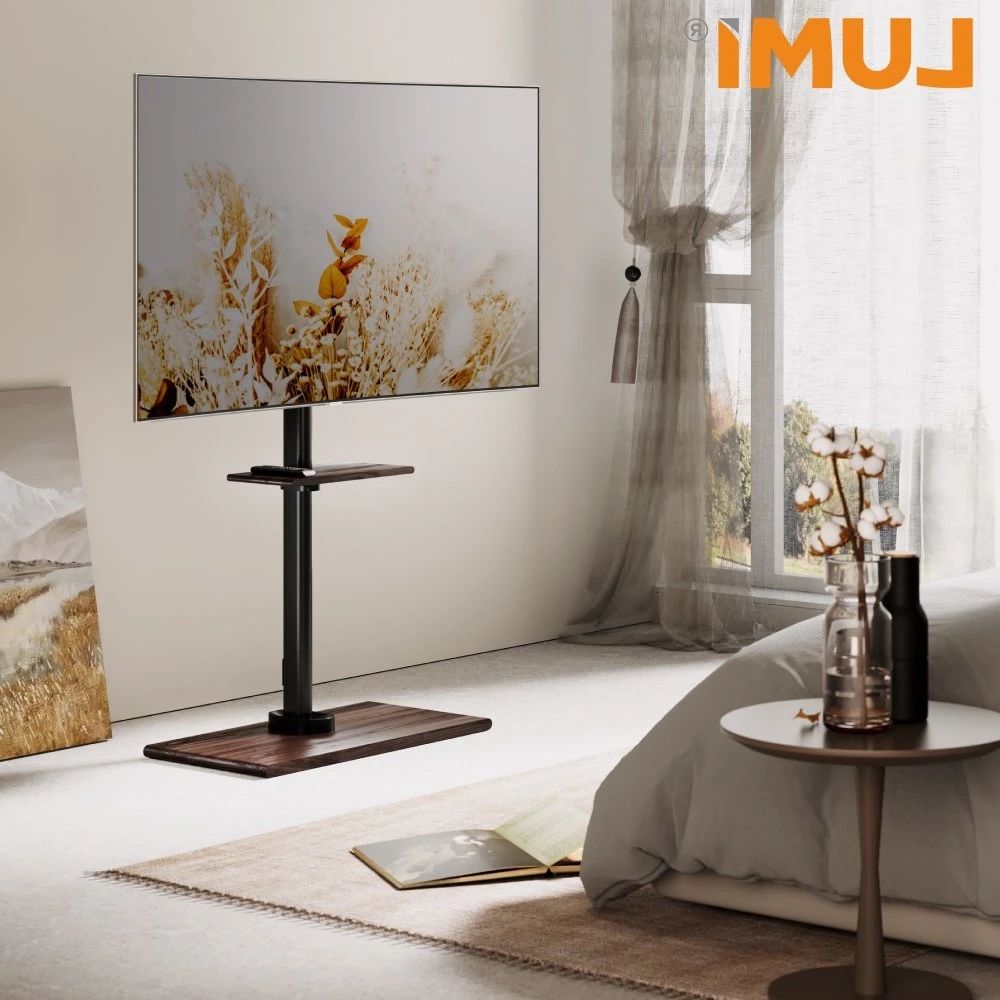 Wholesale Universal Tilt Height Adjustable Floor Tv Stand Base With Mount  For 23' 55' Lcd Led Oled Tvs Space Saving Bedroom Living Room – China Tv  Floor Stand, Modern Tv Stand | Made In China With Regard To Universal Floor Tv Stands (View 15 of 20)