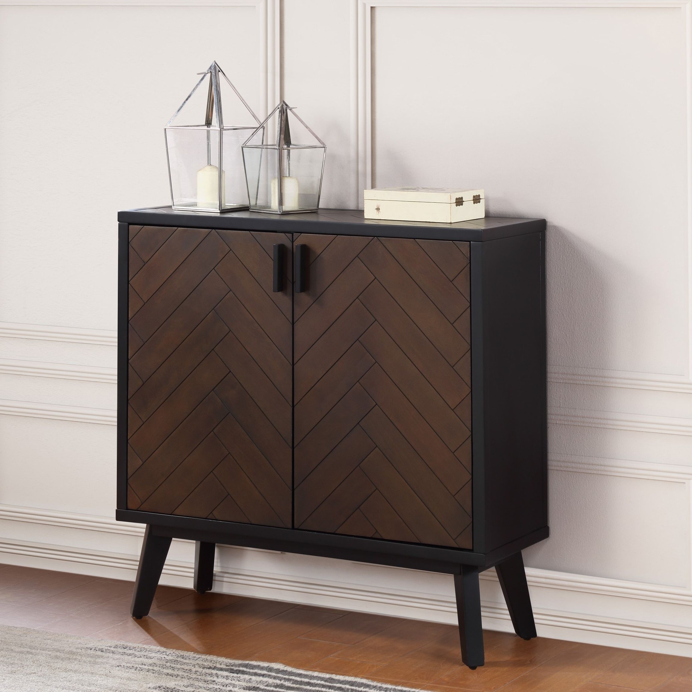 Wody Dark Brown Wood 2 Door Accent Cabinet Storage Stairwell Wall Sideboard  Kitchen Buffets Chest – Bed Bath & Beyond – 34665072 Intended For Versailles Console Cabinets (View 12 of 20)