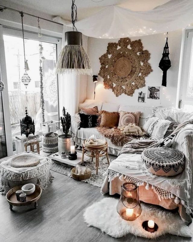 19 Super Cozy Boho Living Room Ideas You'll Love – Her Blissful Life Intended For Cozy Castle Boho Living Room Tables (View 13 of 20)