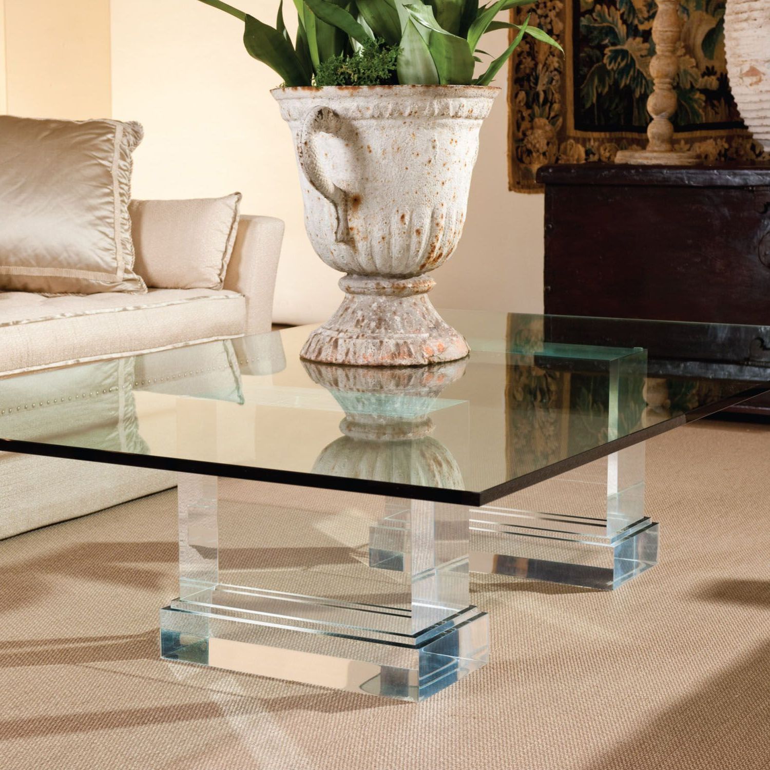 Allan Knightacrylic | Cocktail Tables | Apollo Cocktail Table Pedestal In Rectangular Coffee Tables With Pedestal Bases (View 17 of 20)