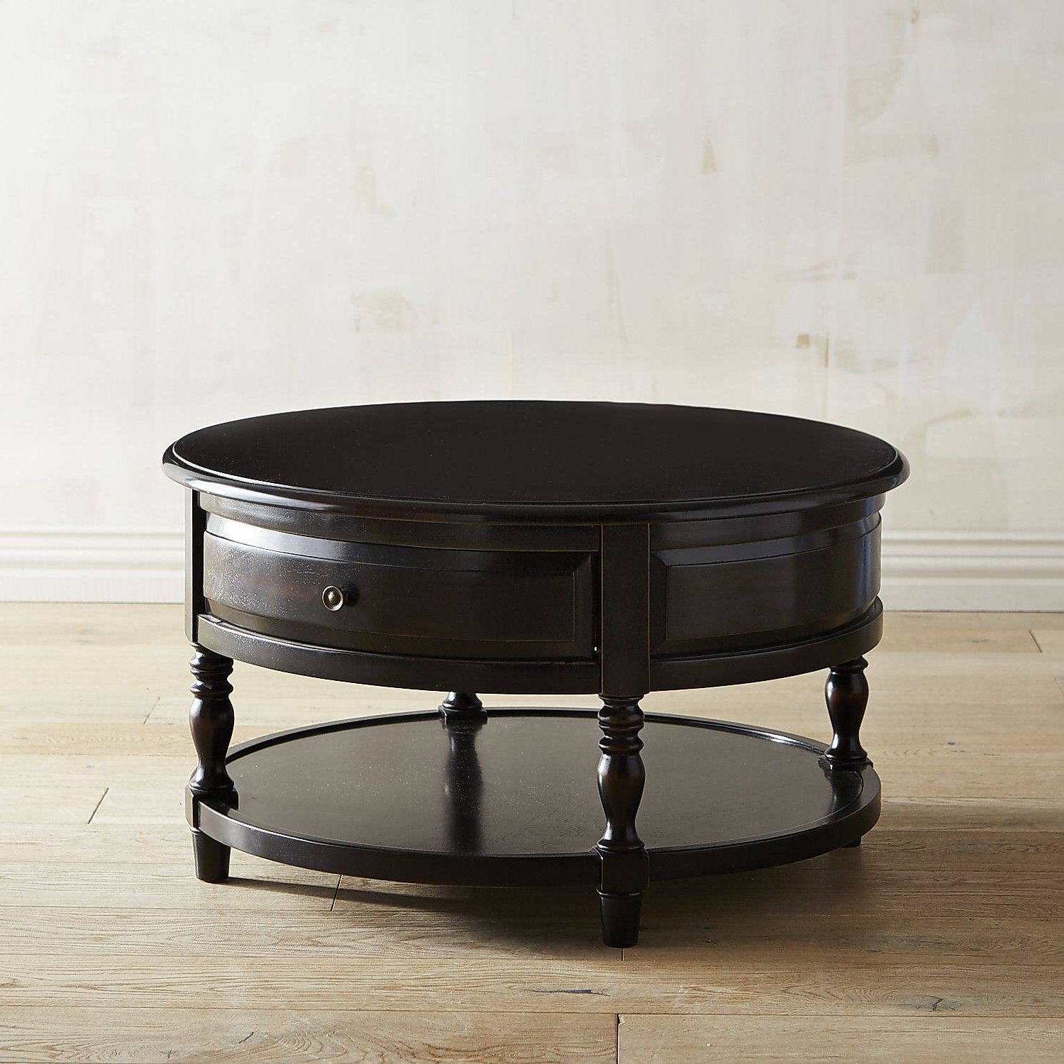 Anywhere Rubbed Black Round Coffee Table | Round Coffee Table, Round In Full Black Round Coffee Tables (View 15 of 20)