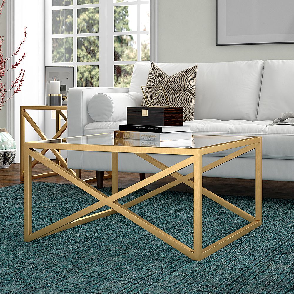 Best Buy: Camden&wells Calix Square Coffee Table Brass Ct0861 In Addison&lane Calix Square Tables (Gallery 3 of 20)