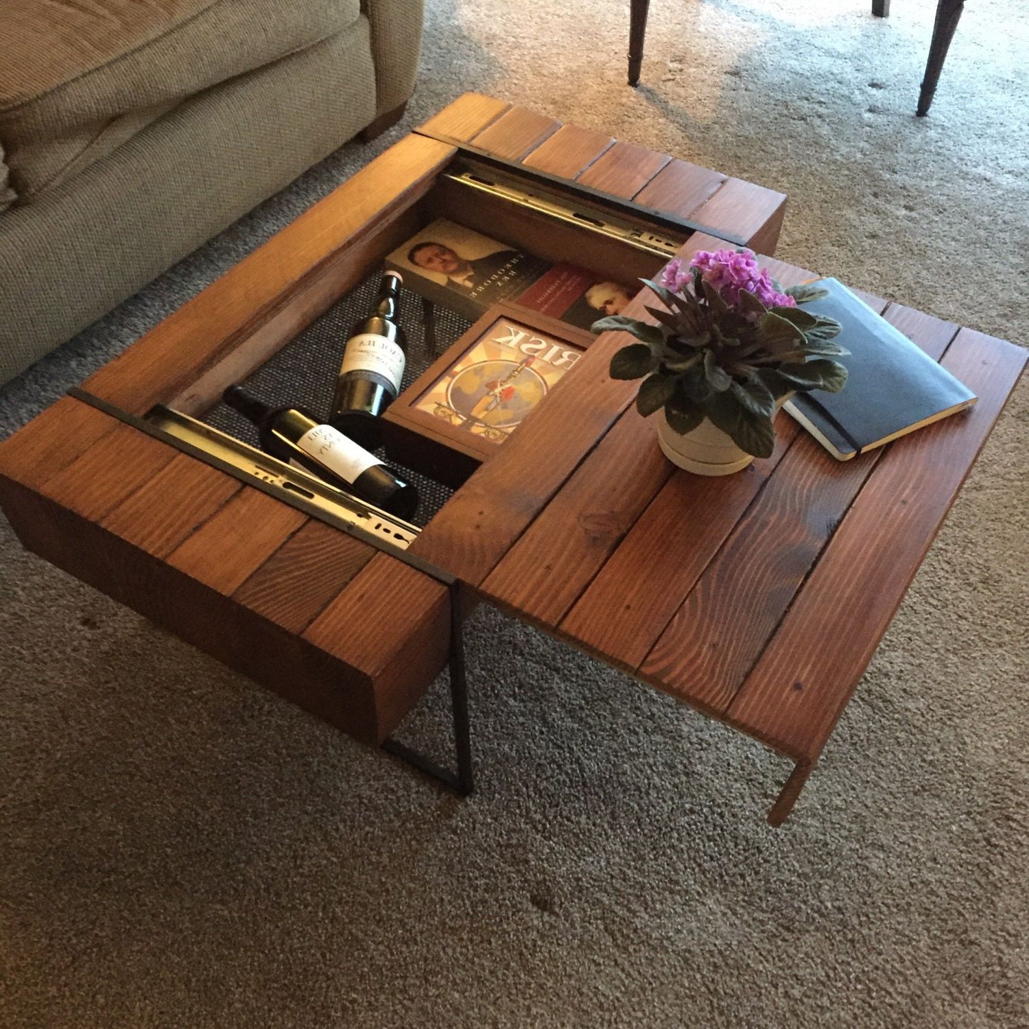 Block Coffee Table With Hidden Storage Pertaining To Modern Coffee Tables With Hidden Storage Compartments (View 7 of 20)