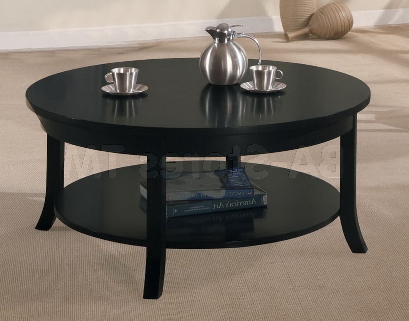 Bring A Touch Of Elegance To Your Home With A Black Circle Coffee Table Regarding Full Black Round Coffee Tables (View 4 of 20)