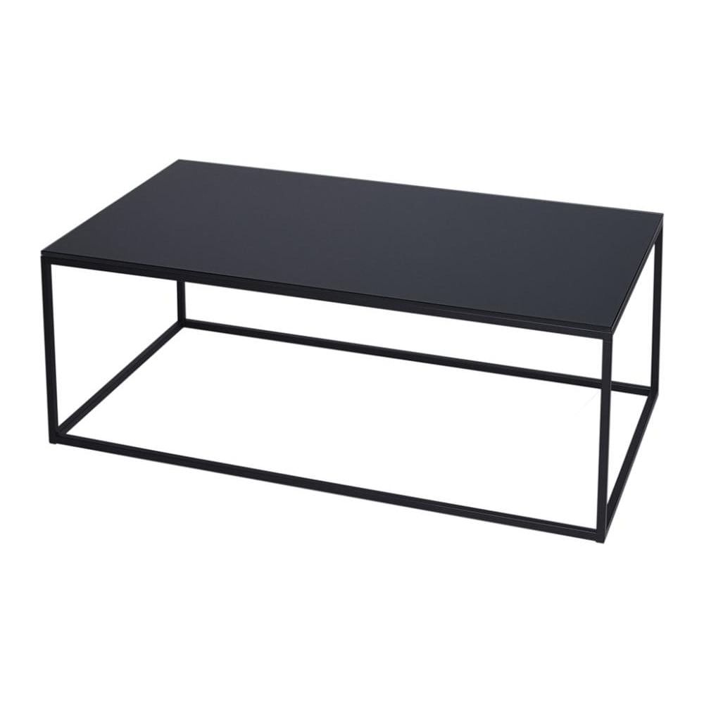 Buy Black Glass And Metal Rectangular Coffee Table From Fusion Living Pertaining To Studio 350 Black Metal Coffee Tables (View 4 of 20)