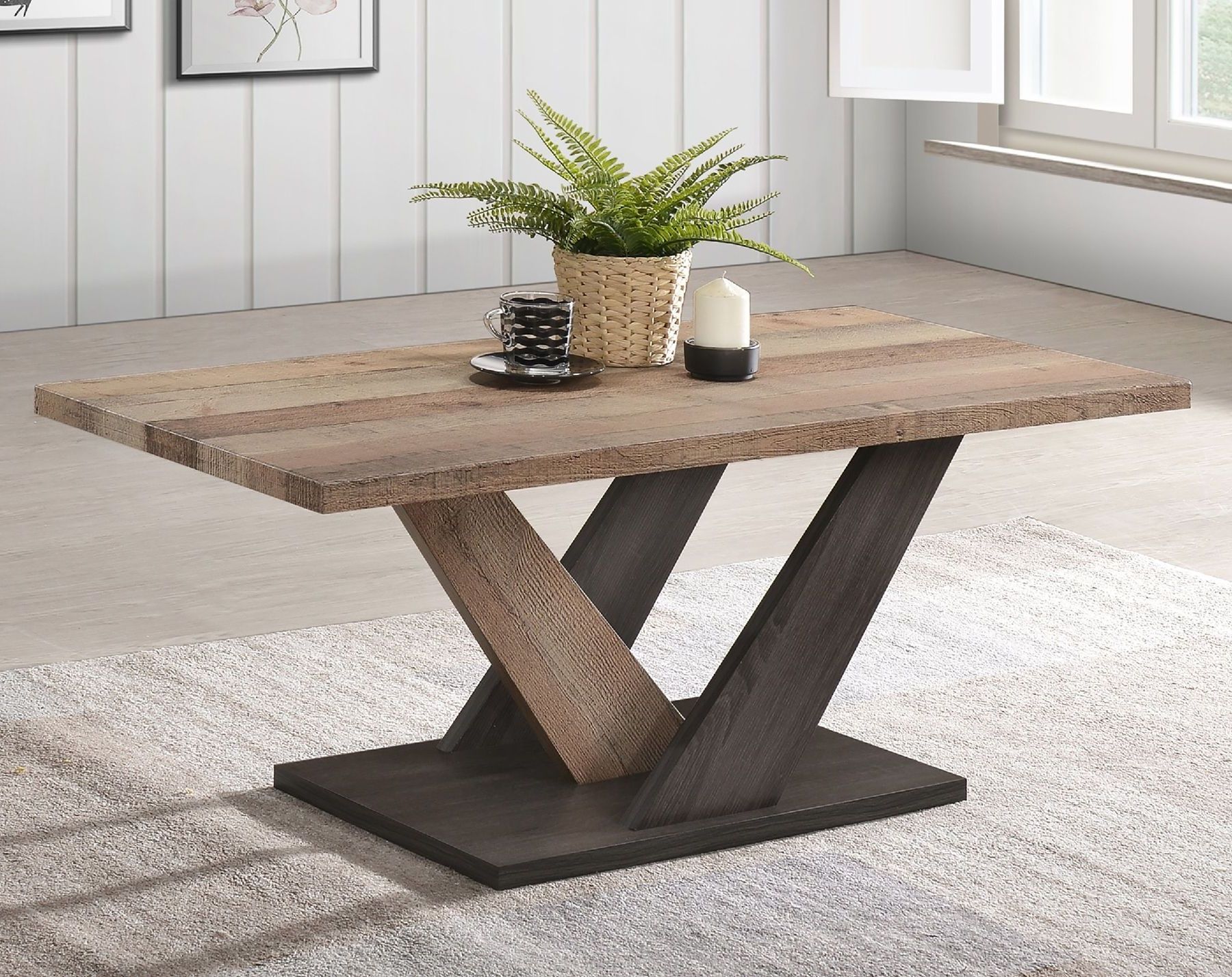 Casamode Carla V Shaped Base Modern Coffee Table In 2020 | Diy Coffee Throughout Waterproof Coffee Tables (Gallery 2 of 20)